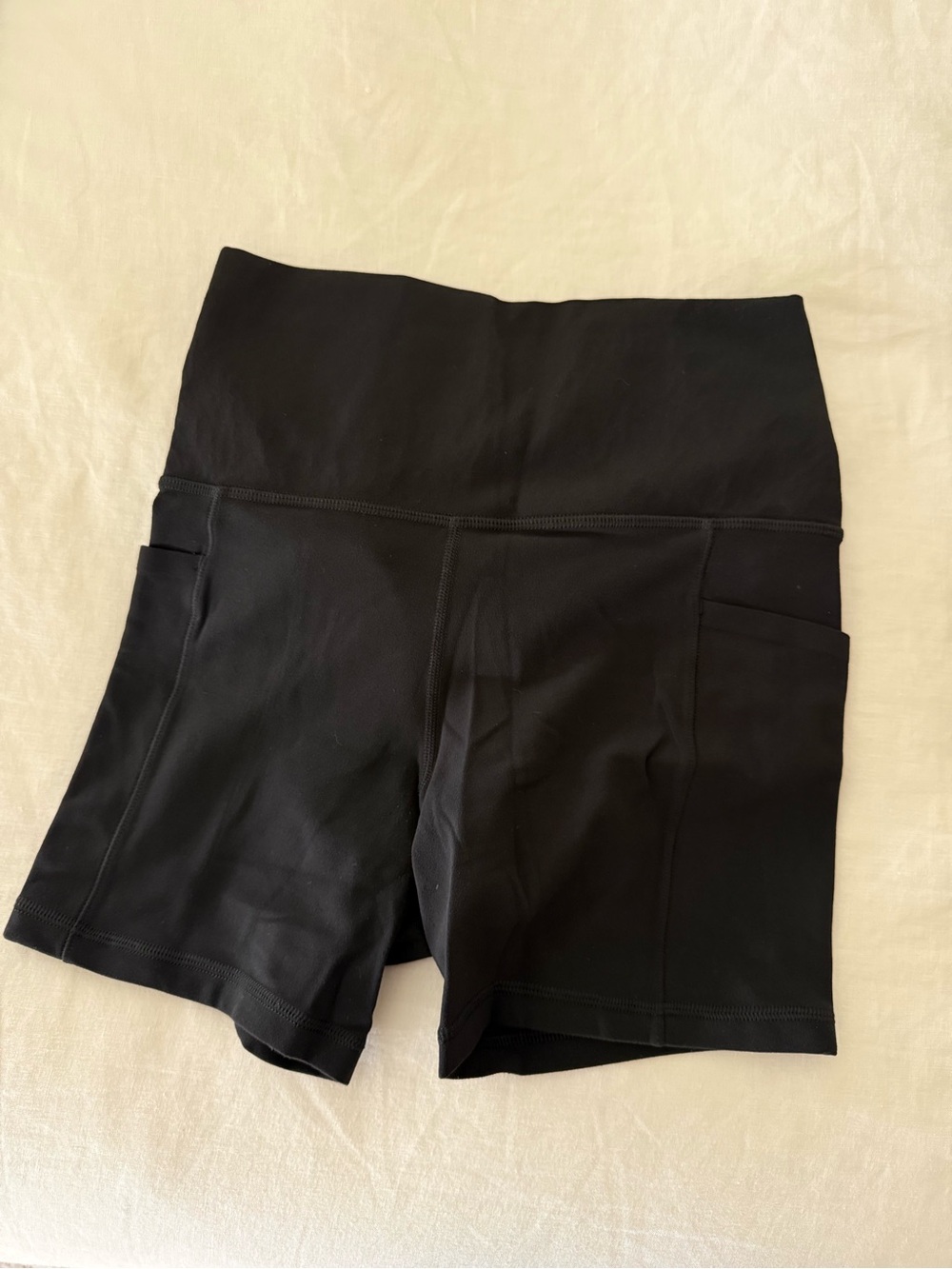 Athleta High-Waist Black Women’s Active Shorts with Side Pockets